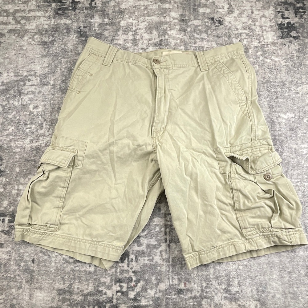 Levi Strauss Mens 36 Cargo Shorts Solid Khaki Workwear‎ Utility Cotton Classic